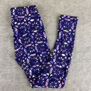 LuLaRoe OS Floral Abstract Leggings EUC
